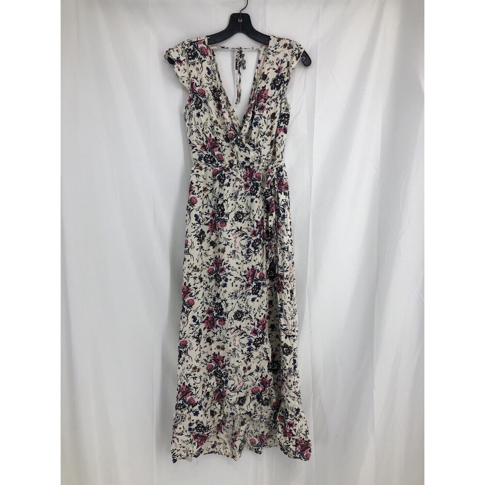 BOG Collective Cottagecore Floral Surplice Neck Faux Wrap Maxi Dress Sz XS